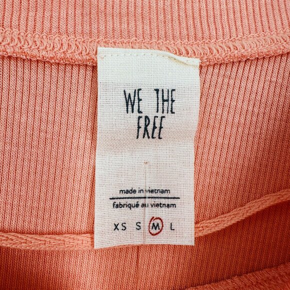 We The Free Grapevine Coral Asymmetric Long Sleeve Ribbed Stretchy Tunic Top M - Picture 10 of 12